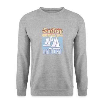 BOOTE SAILING MOM - Unisex Pullover - Weißgrau meliert - Vorne - Alina (178cm) & Michal (187cm)