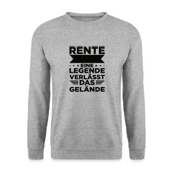 Rente Eine Legende Verlässt Das Gelände - Unisex Pullover - Weißgrau meliert - Vorne - Alina (178cm) & Michal (187cm)