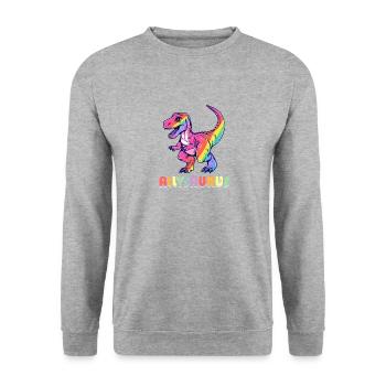 Allysaurus LGBT Dino Transgender Lesbian Gay Pun - Unisex Sweatshirt - salt & pepper - Front - Alina (178cm) & Michal (187cm)