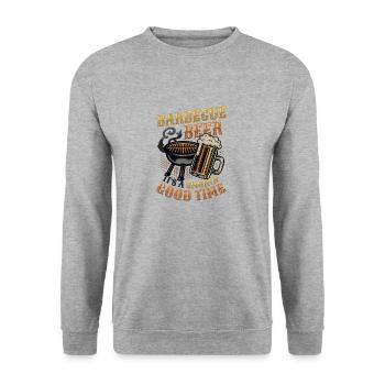 Grill - Unisex Pullover - Weißgrau meliert - Vorne - Alina (178cm) & Michal (187cm)