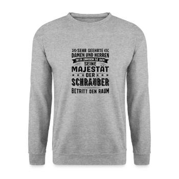 Schrauber Geburtstag Schrauber Sprüche Schrauber - Unisex Pullover - Weißgrau meliert - Vorne - Alina (178cm) & Michal (187cm)