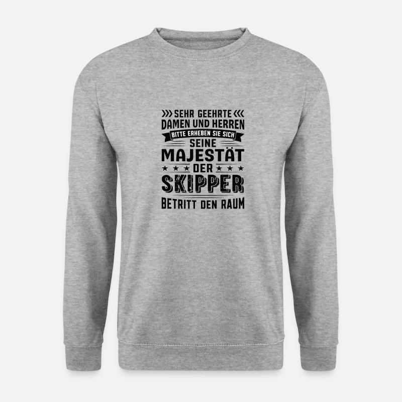 Skipper Geburtstag Skipper Sprüche Skipper - Unisex Pullover - Weißgrau meliert