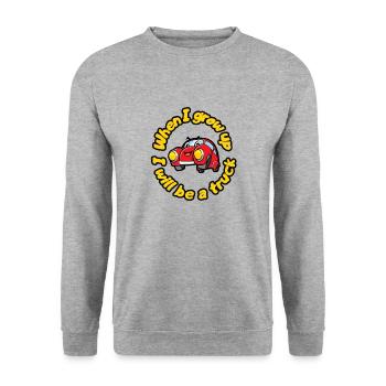When I grow up, I'll be a truck - Unisex Sweatshirt - salt & pepper - Front - Alina (178cm) & Michal (187cm)