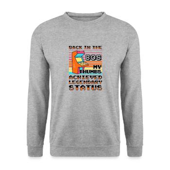 Video Players Retro Gamer Gaming Classic 80s - Unisex Sweatshirt - salt & pepper - Front - Alina (178cm) & Michal (187cm)