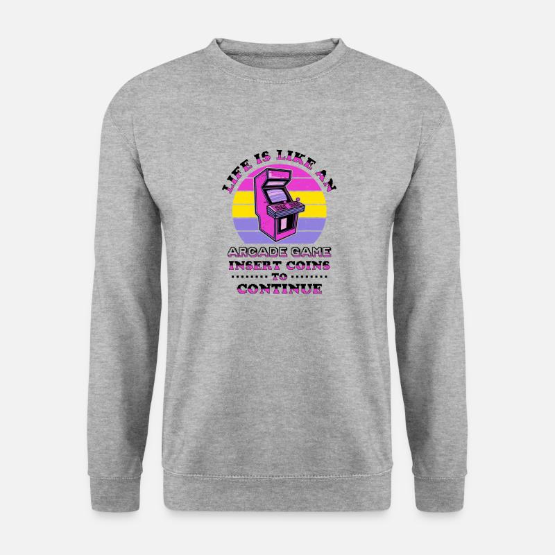 Videospiel-spieler Retro-gamer-gaming-klassiker - Unisex Pullover - Weißgrau meliert
