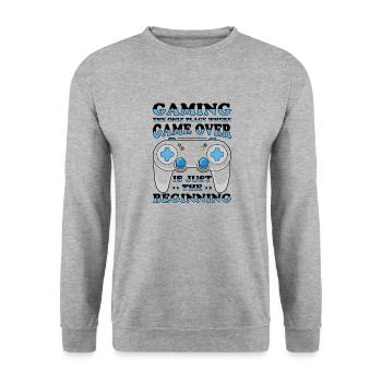 Console de jeu vidéo Gamer Gaming Joystick - Sweat-shirt Unisexe - gris chiné - Devant - Alina (178cm) & Michal (187cm)