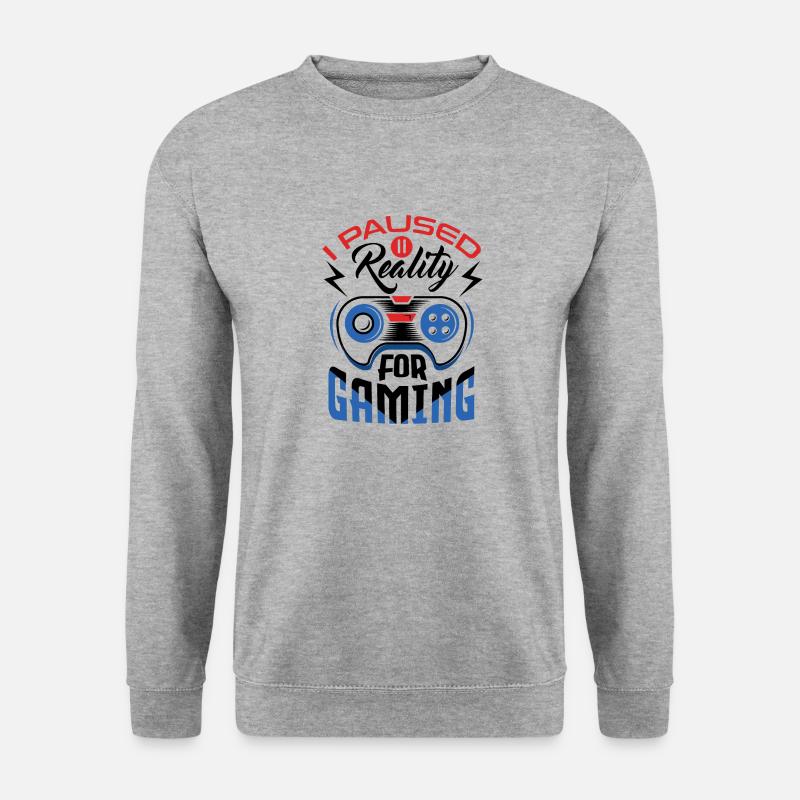 Videospiel-spieler-konsole, Gamer-gaming-joystick - Unisex Pullover - Weißgrau meliert
