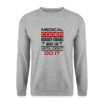 Medical Coder Profession Medical - Unisex Sweatshirt - salt & pepper - Front - Alina (178cm) & Michal (187cm)