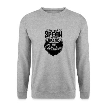 Barbu Visage poils moustache barbe - Sweat-shirt Unisexe - gris chiné - Devant - Alina (178cm) & Michal (187cm)