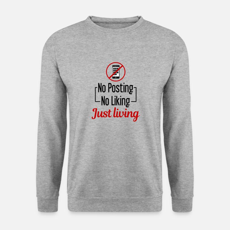 Technologiepause, Bildschirmfreie Zeit, Offline, - Unisex Pullover - Weißgrau meliert