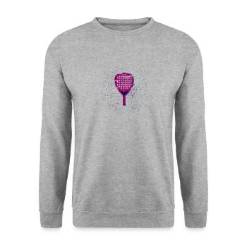Padel Paddle Racket Tennis Sport I Gift - Unisex Sweatshirt - salt & pepper - Front - Alina (178cm) & Michal (187cm)