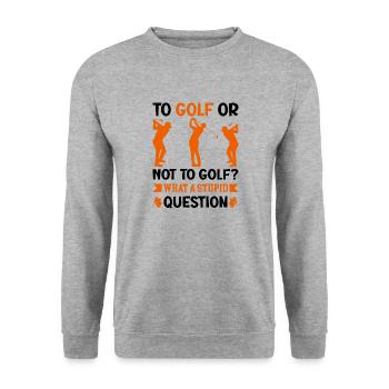 Golf Golfing - Sweat-shirt Unisexe - gris chiné - Devant - Alina (178cm) & Michal (187cm)