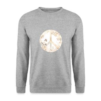 Signe de la paix amants du monde fleur hippie artistique - Sweat-shirt Unisexe - gris chiné - Devant - Alina (178cm) & Michal (187cm)
