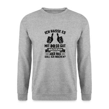 30 Geburtstag 30 Jahre 30 Lebensjahr 30 Lebenalter - Unisex Pullover - Weißgrau meliert - Vorne - Alina (178cm) & Michal (187cm)