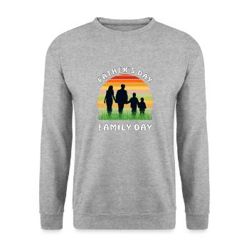 FÊTE DES PÈRES FÊTE DE LA FAMILLE - Sweat-shirt Unisexe - gris chiné - Devant - Alina (178cm) & Michal (187cm)