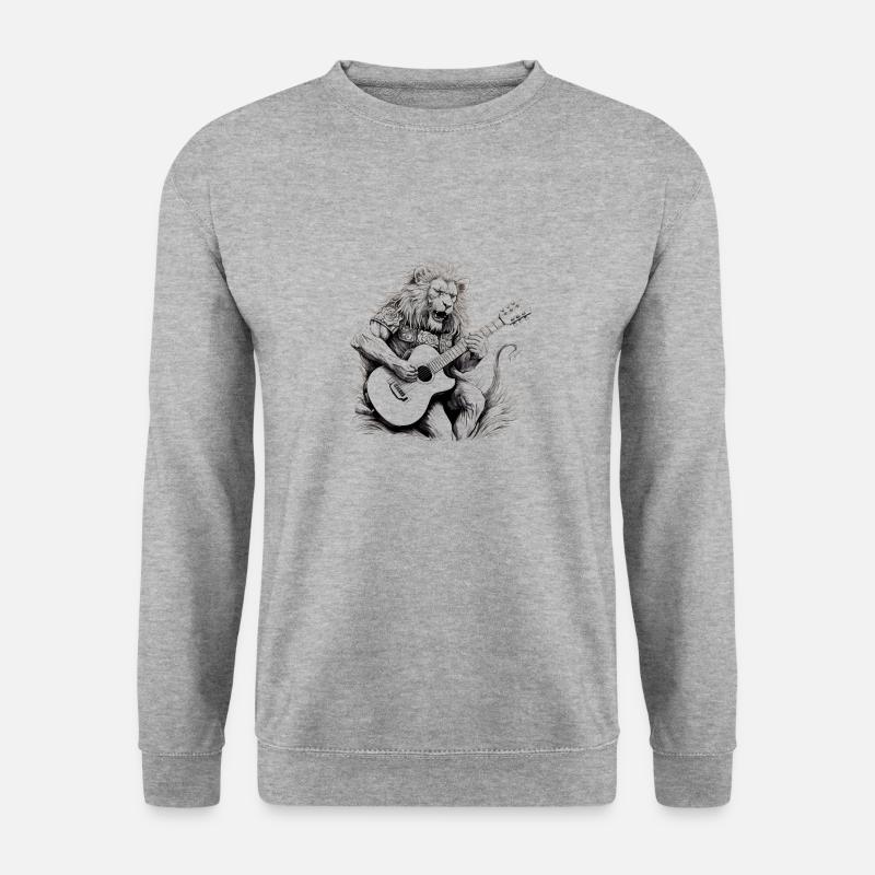Lion playing guitar - Unisex Sweatshirt - salt & pepper
