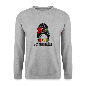 Chemise Black Lives Matter, conseillère scolaire Curly - Sweat-shirt Unisexe - gris chiné - Devant - Alina (178cm) & Michal (187cm)