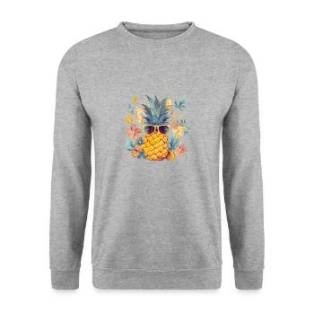 Pineapple Sunglasses Beach Hawaiian Holidays - Sweat-shirt Unisexe - gris chiné - Devant - Alina (178cm) & Michal (187cm)