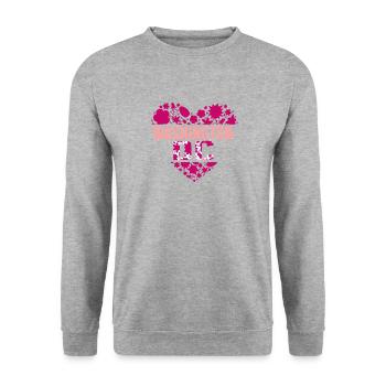 Washington DC Shirt, Cherry Blossom Heart Floral - Unisex Sweatshirt - salt & pepper - Front - Alina (178cm) & Michal (187cm)