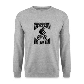 Fahrrad Radeln Fahrradfahrer Radfahrer Radfahren - Unisex Pullover - Weißgrau meliert - Vorne - Alina (178cm) & Michal (187cm)