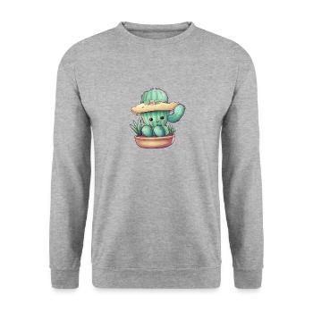 Cactus mignon mignon avec des lunettes de soleil pour l’été - Sweat-shirt Unisexe - gris chiné - Devant - Alina (178cm) & Michal (187cm)
