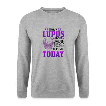 Lupus Bewusstseins Monat - Unisex Pullover - Weißgrau meliert - Vorne - Alina (178cm) & Michal (187cm)