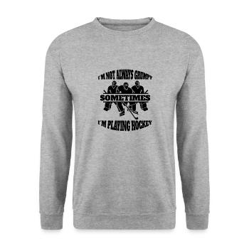 Joueur de hockey sur glace Fan de hockey sur glace Équipe de hockey sur glace - Sweat-shirt Unisexe - gris chiné - Devant - Alina (178cm) & Michal (187cm)