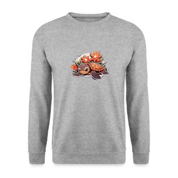 Tortue - Sweat-shirt Unisexe - gris chiné - Devant - Alina (178cm) & Michal (187cm)