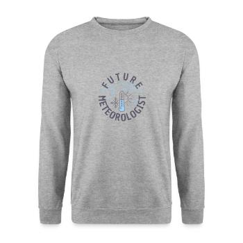 Meteorologie Wortspiel Für Meteorologe - Unisex Pullover - Weißgrau meliert - Vorne - Alina (178cm) & Michal (187cm)