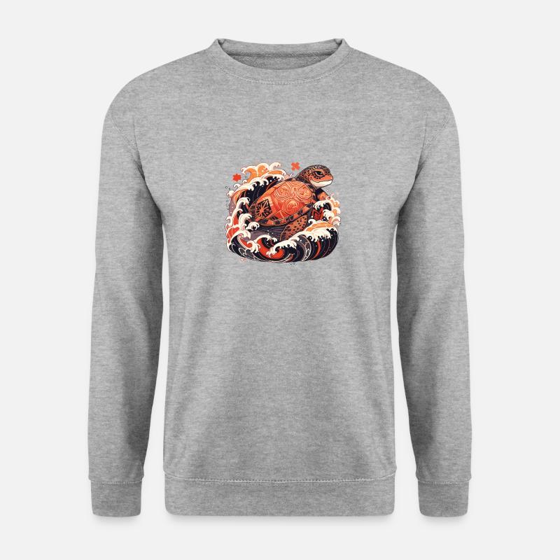 Schildkröte - Unisex Pullover - Weißgrau meliert