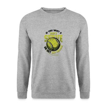 Wenn Sie Ein Softeis Wollen, Holen Sie Sich Eins - Unisex Pullover - Weißgrau meliert - Vorne - Alina (178cm) & Michal (187cm)
