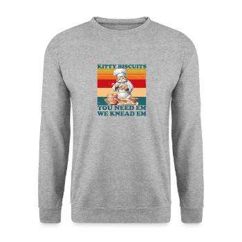 Kitty Biscuits Cat Cat Biscuits Baker Baker - Unisex Sweatshirt - salt & pepper - Front - Alina (178cm) & Michal (187cm)