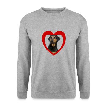 Dog lovers - Dogs Heart - Beauceron - Unisex Sweatshirt - salt & pepper - Front - Alina (178cm) & Michal (187cm)