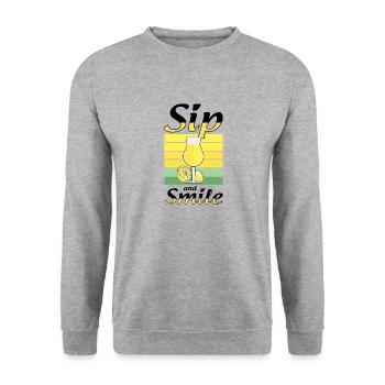 Italian Limoncello Lover Lemon Liqueur - Unisex Sweatshirt - salt & pepper - Front - Alina (178cm) & Michal (187cm)