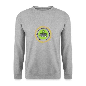 Proud To Be A Solar Panel Installer - Unisex Sweatshirt - salt & pepper - Front - Alina (178cm) & Michal (187cm)