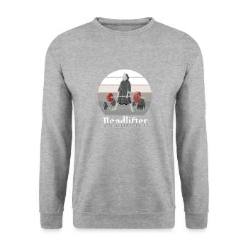 Deadlifter Skeleton Bodybuilding Fitness Workout - Sweat-shirt Unisexe - gris chiné - Devant - Alina (178cm) & Michal (187cm)