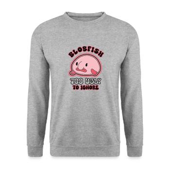 Meeresbiologe Tiefseefisch Blobfisch Ozean - Unisex Pullover - Weißgrau meliert - Vorne - Alina (178cm) & Michal (187cm)