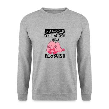 Biologiste marin Poissons d’eau profonde Blob Océan - Sweat-shirt Unisexe - gris chiné - Devant - Alina (178cm) & Michal (187cm)