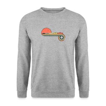 Coche clásico de 1960s Retro Vintage Puesta de - Sweat-shirt Unisexe - gris chiné - Devant - Alina (178cm) & Michal (187cm)