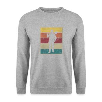 Construction Worker Shovel - Unisex Sweatshirt - salt & pepper - Front - Alina (178cm) & Michal (187cm)