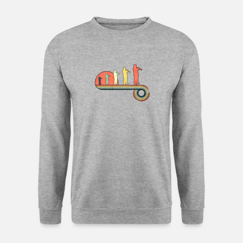 Trompete spielen - Unisex Pullover - Weißgrau meliert