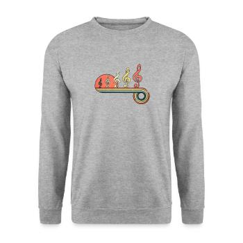 G Klav Vintage Puesta de sol Arco iris Color - Sweat-shirt Unisexe - gris chiné - Devant - Alina (178cm) & Michal (187cm)