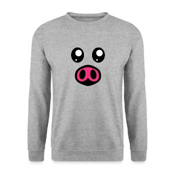 Pig costume - Unisex Sweatshirt - salt & pepper - Front - Alina (178cm) & Michal (187cm)