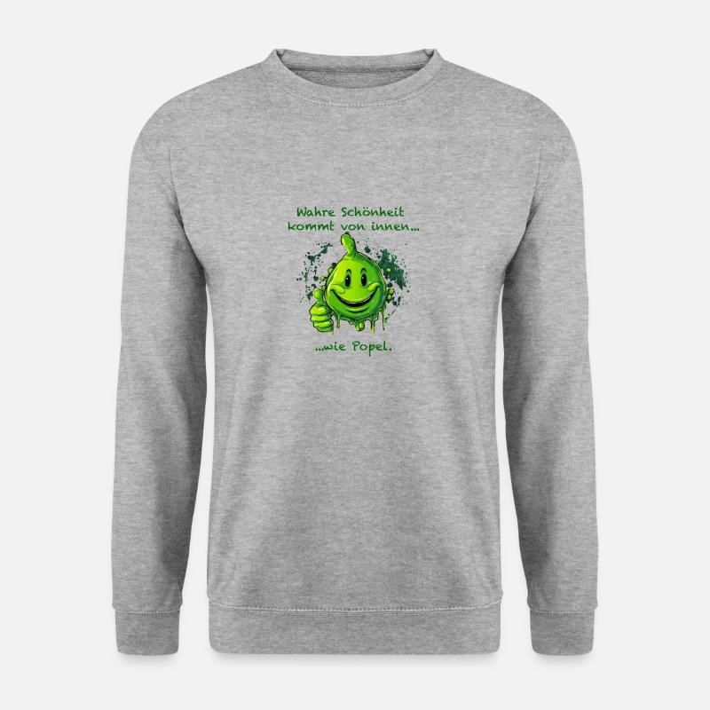 Wahre Schönheit kommt von innen. - Unisex Pullover - Weißgrau meliert