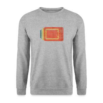 Microwave Retro Vintage Color - Unisex Sweatshirt - salt & pepper - Front - Alina (178cm) & Michal (187cm)