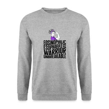 Chemise EOE, guerrier de l’œsophagite éosinophile - Sweat-shirt Unisexe - gris chiné - Devant - Alina (178cm) & Michal (187cm)