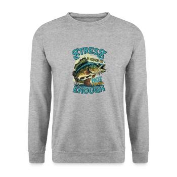 La sérénité par la pêche - Sweat-shirt Unisexe - gris chiné - Devant - Alina (178cm) & Michal (187cm)