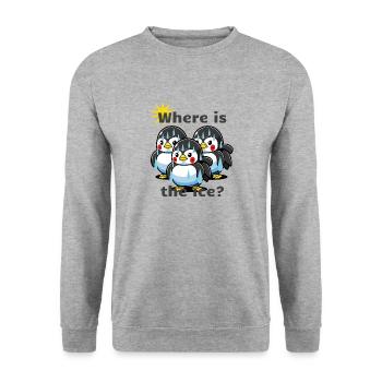 Sweating penguins. Climate it's warm. - Unisex Sweatshirt - salt & pepper - Front - Alina (178cm) & Michal (187cm)