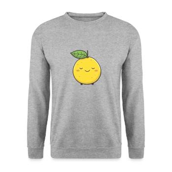 Lemon Funny Cute Lemon Summer Citrus Fruit Lovers - Unisex Sweatshirt - salt & pepper - Front - Alina (178cm) & Michal (187cm)