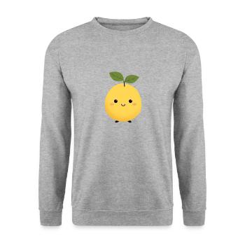 Lemon Funny Cute Lemon Summer Citrus Fruit Lovers - Unisex Sweatshirt - salt & pepper - Front - Alina (178cm) & Michal (187cm)